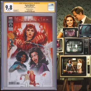 Cubierta variante CGC 9.8 SS Scarlet Witch #3 firmada por Elizabeth Olsen WandaVision - Imagen 1 de 2