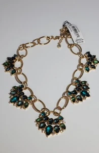 Carolee New York Green Blue Aqua Rhinestone Necklace - Picture 1 of 10