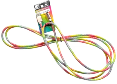 10 Foot Rapid Charging Cable USB for iPhone iPad iPod-2.4amps- Glitter - NEW - Image 1 of 3