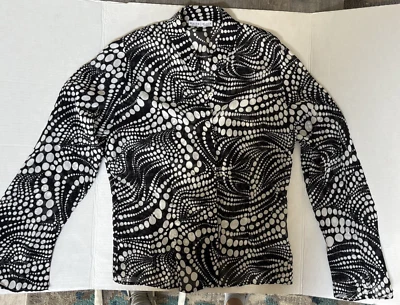 Блузка прозрачная Black Market White House черная/белая в горошек - Изображение 1 из 2