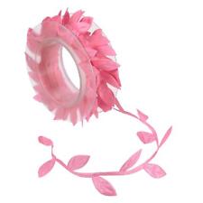 10 Rolls 6.6ft Leaf Ribbon Fabric Ribbons for Gift Wrapping, Dark Pink