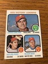 1973 Topps # 66 1972 Victory Leaders Steve Carlton Gaylord Perry Wood   bb31