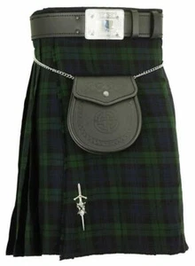 Reloj Negro Escocés Para Hombre Vestido Tradicional Highland Tartán Falda Falda Escocesa - Imagen 1 de 2