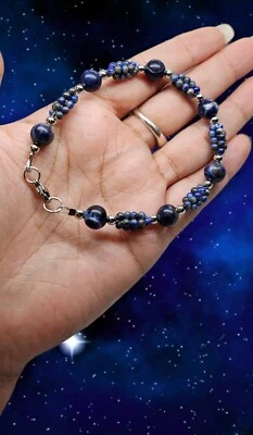 Lapislázuli 3mm y Sodalita 8. Pulsera Cristal 5mm Foto 1 de 4