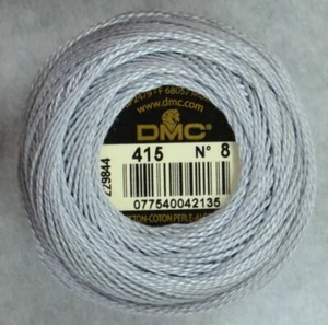 DMC Perle (Pearl) No.8 Cotton 10g Ball 80m Colour 415 PEARL GREY - Picture 1 of 1