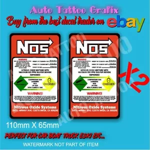 Nitrous NOS Bottle Decal Sticker Overlay Hot Rod Drag JDM Supercharge Street Rod - Picture 1 of 3