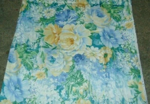 Fabric Remnant Kesslers for Concord Fabrics Yellow Blue Floral 43 Wide 4 Yards - Picture 1 of 4