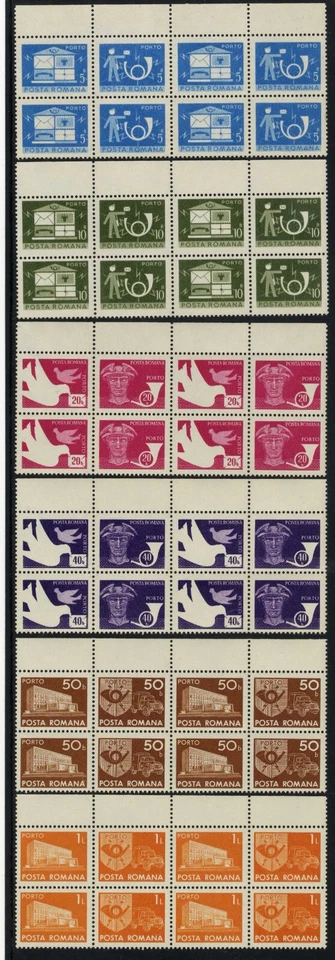 Romanian   1982  DUE, PORTO  POST AND TELECOMMUNICATIONS  blocks4  MNH,OG - Image 1 of 1