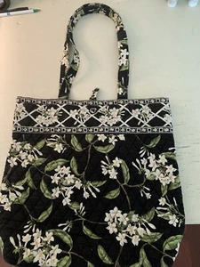 Vera Bradley Purse. Black Green White Floral. Hand Bag - Picture 1 of 5