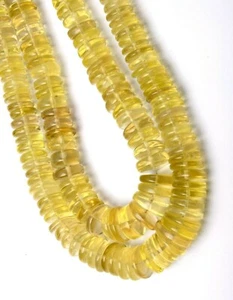 Quarzo limone naturale 8 pollici filo 8-12 mm liscio forma rondella pietre preziose perline - Foto 1 di 5