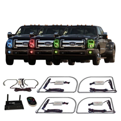 Kit de halo de faros y luces antiniebla WIFI multicolor para Ford F-250 Super Duty 11-15 Foto 1 de 4