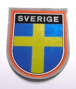 Souvenir-Aufkleber Sverige Schweden Stockholm Landesflagge 80er Oldtimer - Bild 1 von 1