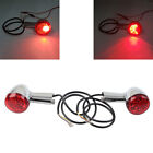 Fit Harley XL883 XL1200 Sportster 1992-22 LED Rear Turn Signals Light Chrome+Red