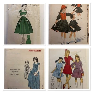 Girls Vintage Sewing Patterns. Unused. Uncut. Dresses, Nightwear, Trousers Etc. - Picture 1 of 36