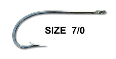25 Mustad Classic O'Shaughnessy Fish Hooks 34091D Size 7/0 Duritan Open Eye - Image 1 of 4