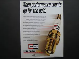 "Champion Premium Gold Spark Plugs" 1995 ad from nice private estate collection - Picture 1 of 1