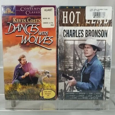 2 NEW Classic VHS  Dances with Wolves 1999  Kevin Costner  &  Hot Lead   Bronson - Image 1 of 4