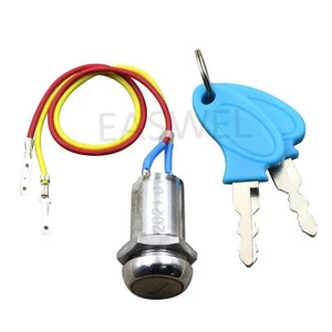 Ignition Key Switch Lock Electric 2 Wires Keys For ATV Dirt Scooter Kart Bike - Picture 1 of 3
