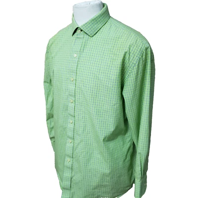Tommy Hilfiger Ithaca Slim Fit Men's Size XL Green Check Long Sleeve Dress Shirt - Image 1 of 4