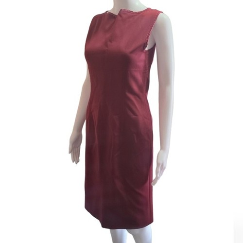 Abito tubino senza maniche Moschino lana vergine vino