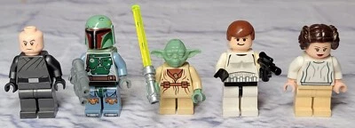 Lote de 5 minifiguras Lego | General Pryde | Boba Fett | Yoda | Han Solo | Princesa Leia Foto 1 de 4