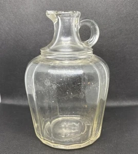 Syrup Pour Jug Glass Clear 6 Inch Height Vintage - Picture 1 of 5