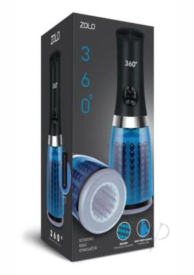 ZOLO 360° Rotating Beaded Masturbator - Blue/Black - Image 1 of 4