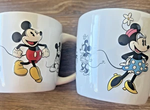 Set of 2 His/Hers Disney Parks Timeless Mickey & Minnie Mouse Coffee Mugs 3-D - Picture 1 of 11