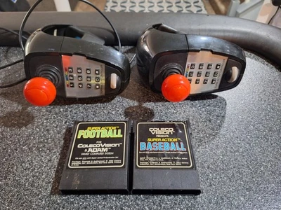 ColecoVision Lot Of 2 Super Action Controllers With Games TESTED WORKING  - Image 1 of 4