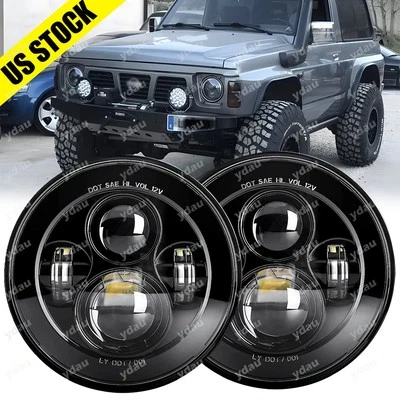 Faros LED redondos de 7 pulgadas ojo de ángel haz alto/bajo súper brillantes para Nissan Patrol Y60 Foto 1 de 4