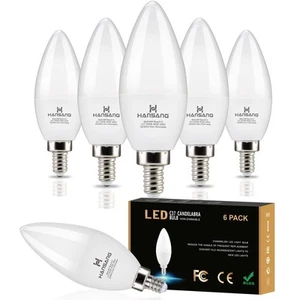 E12 LED Candelabra Bulbs 3000K Soft White 6W 60Watt Equivalent, B11 Ceiling F... - Picture 1 of 8