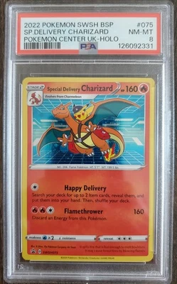 2022 POKEMON SWSH BLACK STAR PROMO #075 SPECIAL DELIVERY CHARIZARD-HOLO PSA 8 - Image 1 of 2