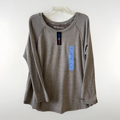 Tommy Hilfiger Sudadera Deportiva Para Mujer L Gris Rayas Manga Larga Suave Nueva Con Etiquetas Foto 1 de 4