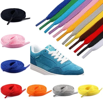 Bota con cordones multicolores plana negra blanca o color para zapatos con cordones planos - Imagen 1 de 4