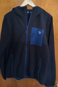Reebok Jacket Mens Medium Black Fleece Zip Pockets - Picture 1 of 5