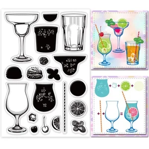 GLOBLELAND Drinks Clear Stamps Layered Drinks Silicone Transparent Seal Stamp... - Picture 1 of 8