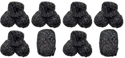 Häkelgarn mit Lurexfaden   Strickgarn Glitzerwolle schwarz  Mützenwolle 20x50gr - Bild 1 von 2