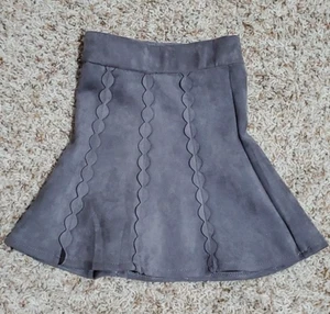 UK 4 little girls grey sued a line skirt - Picture 1 of 3