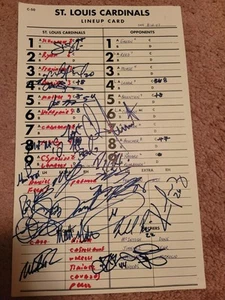 AAA Tacoma Rainiers vs Memphis Redbirds 8/2/2007 Signed Official Lineup Card - Picture 1 of 3