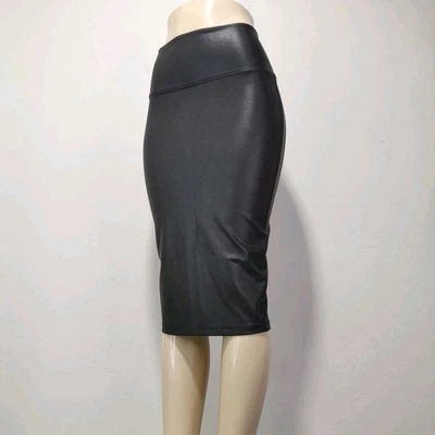 Spanx Women's Faux Leather Pull On Pencil Skirt M (READ MEASUREMENTS) - Image 1 of 4