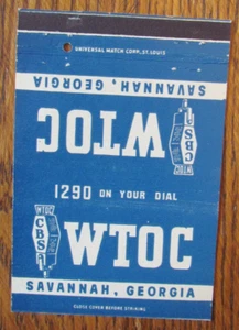 WTOC RADIO STATION MATCHBOOK COVER: SAVANNAH, GEORGIA 1945 MATCHCOVER -A14 - Picture 1 of 3