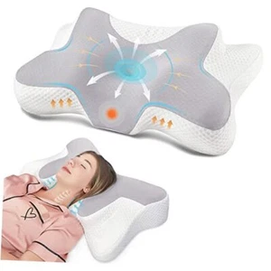  Cervical Pillow for Bed Sleeping, Memory Queen Size 26"Lx14.6"Wx5.1"H Grey - Picture 1 of 7