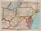 USA WSCHODNIE STANY. WV Virginia Pennsylvania MD Delaware New Jersey Ohio 1952 mapa