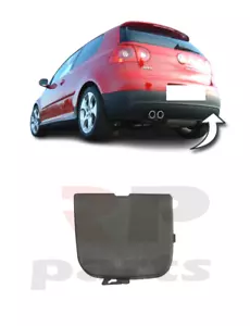 PER VW GOLF V MK5 GTI 2003 - 2009 NUOVO PARAURTI POSTERIORE GANCIO GANCIO COPRI OCCHI NERO - Foto 1 di 7