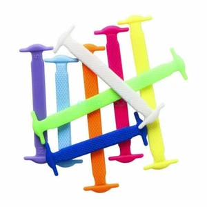 HOT 16X No Tie Elastic Shoe Laces Silicone Rubber shoelaces trainers shoes AU - Picture 1 of 14