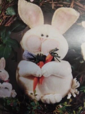 Plush Felt Bunny Door Hanger Craft Pattern IJ359 Hoppity Hare Indygo Junction UC - Image 1 of 4