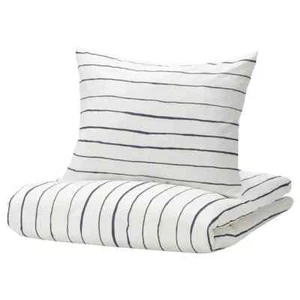 Ikea PAGODTRAD - Full/Queen Duvet set cover and pillowcases white/blue - Picture 1 of 7