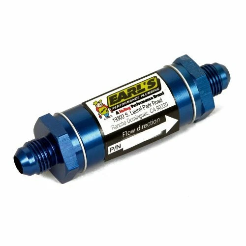 Earls 230304ERL Aluminum In-Line Oil Filter Size: -4AN Male to -4AN Male - Image 1 of 3