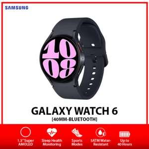 Samsung Galaxy Watch6 Android Smartwatch (40mm, Graphite, Bluetooth, New, AU) - Picture 1 of 6