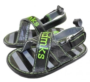 Akademiks Infant Boys Black & Green Sandal Size 3/6M 6/9M - Picture 1 of 1